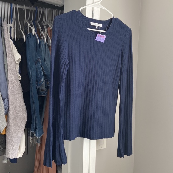 Frame Ribbed Navy Sweater, NWT - Picture 2 of 5